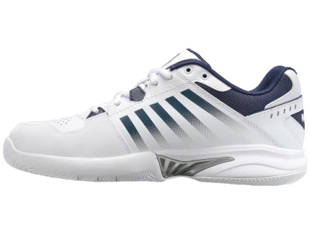 Męskie sneakersy K-Swiss RECEIVER V WHITE/PEACOAT/SILVER-M (07393-177-M)