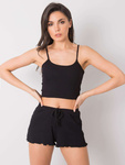 RUE PARIS Czarny crop top (RV-TP-6626.88)