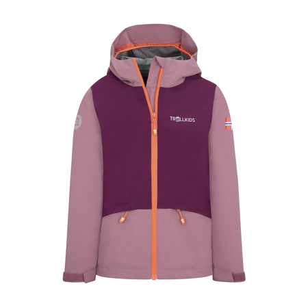 Kurtka przeciwdeszczowa dziecięca dla dziewczynki Trollkids Girls Gjende Jacket orchid/mulberry/peach (521-225)