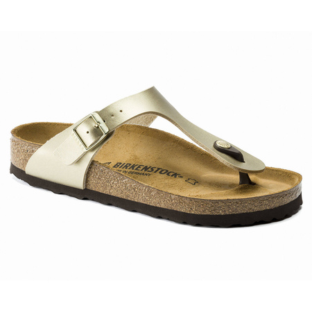Japonki damskie złote Birkenstock Gizeh Birko-Flor Regular szerokie (1016108)