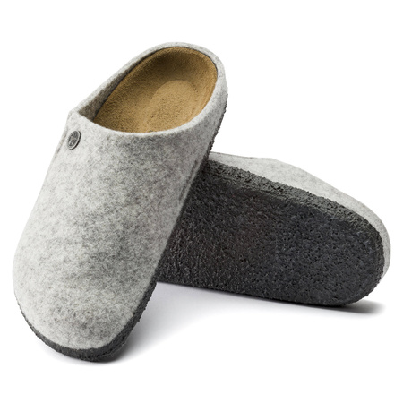 Kapcie męskie/damskie Birkenstock Zermatt Cozy Home Light Gray z wełnianego filcu regular szerokie (1015080)