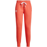 Spodnie sportowe damskie Under Armour UA Rival Fleece joggery dresowe pomarańczowe (1356416-877)