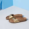 Klapki damskie Birkenstock Madrid Birko-Flor Gold regular szerokie złote (1016106)