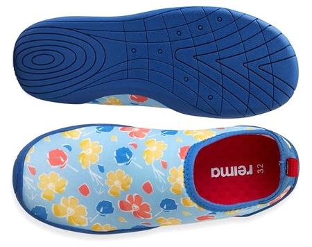 Wyprzedaż - Buty do wody dziecięce Reima Lean szybkoschnące z motywem w kwiatki niebieskie (5400091A-6301)
