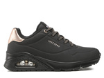 Sneakersy damskie Skechers Uno Shimmer Away czarno-złote buty sportowe (155196-BBK)