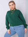 Ciemnozielona gładka bluza plus size (RV-BL-6317.94)