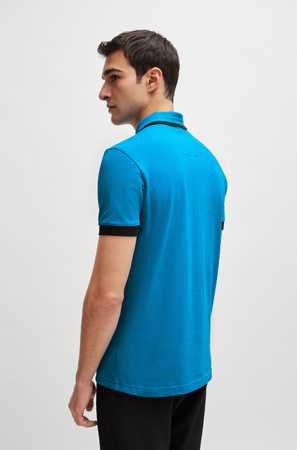 Koszulka Polo męska BOSS Paddy 1 Turquoise/Aqua regular fit turkusowa (50512995-442)