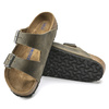 Klapki Birkenstock Arizona Soft Footbed Oiled Leather Regular damskie-męskie Faded Khaki na szeroką stopę olejowana skóra (1019313)