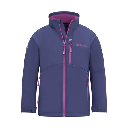 Kurtka softshell dziecięca dla dziewczynki Trollkids Girls Balestrand Jacket violet blue/mallow pink (617-111)