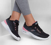 Wyprzedaż - Sneakersy damskie Skechers Skech-Air Dynamight Luminosity buty sportowe wegańskie czarne (149669-BKPK)