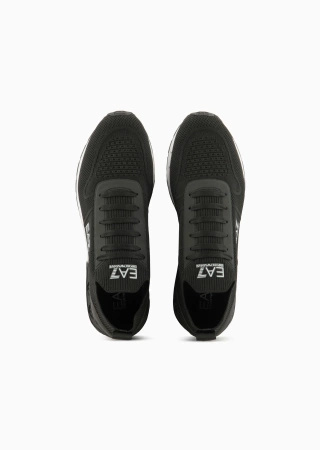 Wyprzedaż - Buty sportowe męskie EA7 Emporio Armani Legacy Knit sneakersy lifestylowe czarne (X8X171-XK373-N181)