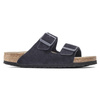 Klapki damskie/męskie Birkenstock Arizona Soft Footbed Suede Leather Midnight granatowe regular szerokie (1020732)