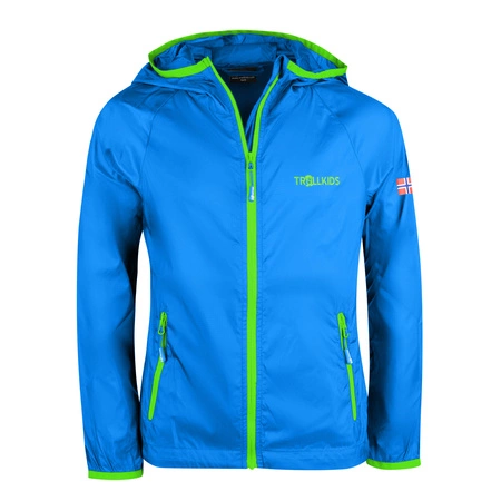 Kurtka wiatrówka dziecięca Trollkids Kids Fjell Running Jacket rozpinana niebieska/zielona (909-106)