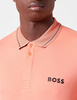 Koszulka Polo męska BOSS Paule 1 Open Red slim fit pomarańczowa (50512892-649)