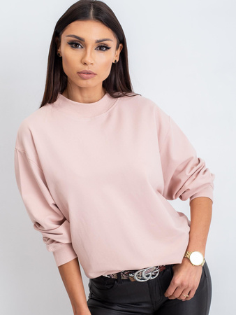 Brudnoróżowa bawełniana bluza basic (RV-BL-5185.93P)