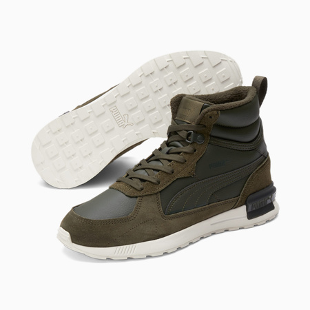 Wyprzedaż - Sneakersy męskie za kostkę Puma Graviton Mid Forest wysokie buty sportowe zielone (383204-02)