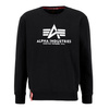 Sweter męski Alpha Industries Basic Sweater black bluza nierozpinana nadruk logo czarny (178302-03)