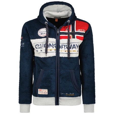 Polar męski z kapturem gruby Geographical Norway Sherco EO MEN 100 (WU5241H/GNO-NAVY)