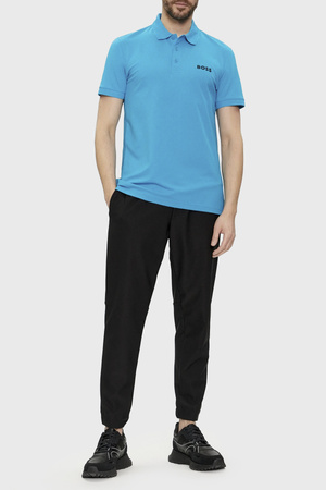 Wyprzedaż - Koszulka Polo męska BOSS Paule Turquoise/Aqua slim fit turkusowa (50512789-442)