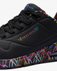 Sneakersy damskie Skechers Loving Love X Jgoldcrown Uno serduszka czarne (155506-BBK)