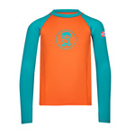 Strój kąpielowy dziecięcy dla chłopca/dziewczynki Trollkids Kids Kvalvika Shirt bright orange/lake blue (331-712)