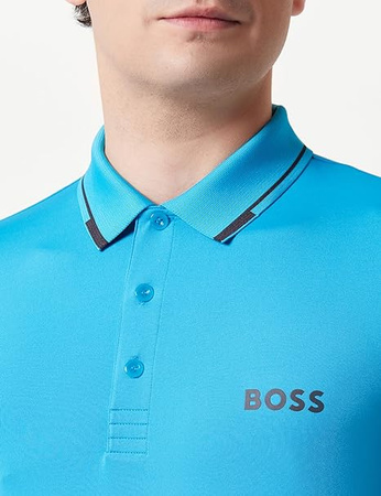 Koszulka Polo męska BOSS Paul Pro Turquoise/Aqua slim fit turkusowa (50506203-442)