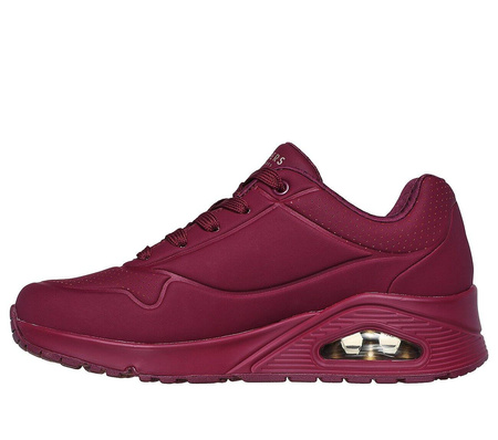 Buty sportowe damskie Skechers Uno Stand On Air sneakersy do kostki bordowe (73690-PLUM)