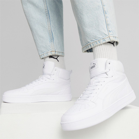 Wyprzedaż - Sneakersy za kostkę unisex Puma Caven 2.0 MID klasyczne oddychające buty z wysoką cholewką białe (392291-02)