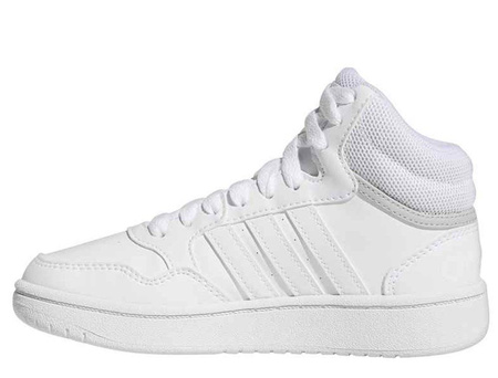 Wyprzedaż - Buty sportowe wysokie damskie młodzieżowe Adidas Hoops Mid 3.0 K białe (GW0401)