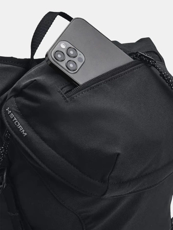 Wyprzedaż - Plecak turystyczny damski/męski Under Armour UA Launch Trail Backpack wodoodporny czarny (1378411-001)