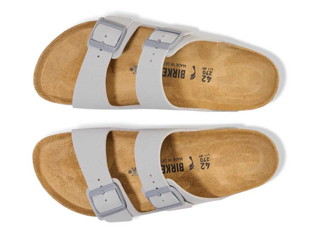 Klapki damskie BIRKENSTOCK ARIZONA BF STONE COIN z metalową klamrą szare (1027696)