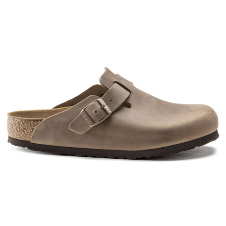 Chodaki damskie/męskie Birkenstock Boston Tabacco Brown olejowana skóra klapki regular szerokie (0960811)