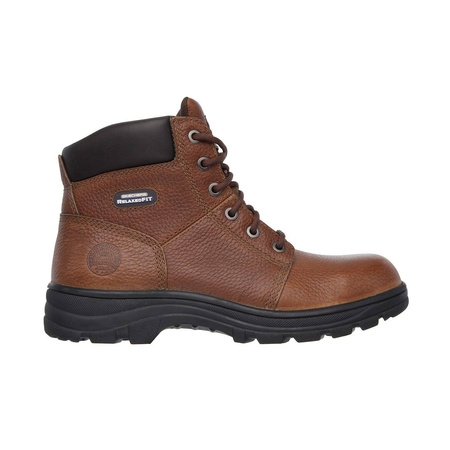 Wyprzedaż - Buty robocze męskie Skechers Workshire skórzane trapery uniwersalne brązowe (77009EC-BRN)
