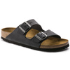 Klapki damskie/męskie Birkenstock Arizona Oiled Leather Narrow Black na wąską stopę olejowana skóra (0552113)