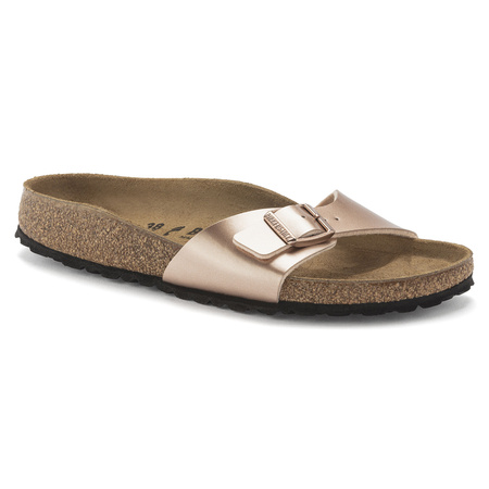 Klapki Birkenstock Madrid damskie Birko-Flor Narrow Copper na wąską stopę złoty róż (1023927)