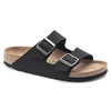 Klapki damskie/męskie Birkenstock Arizona Vegan Birko-Flor Nubuck na wąską stopę czarne (1019057)