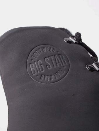 Wyprzedaż - Buty zimowe damskie Big Star ocieplane botki wysokie za kostkę czarne (MM274572)