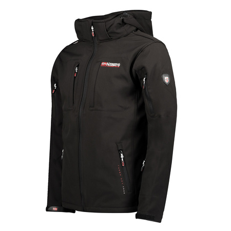 Kurtka softshell męska Geographical Norway TUNAR MEN GN 009 BS3 + BS4 wiatroszczelna czarna (SR274H-GN-BLACK)