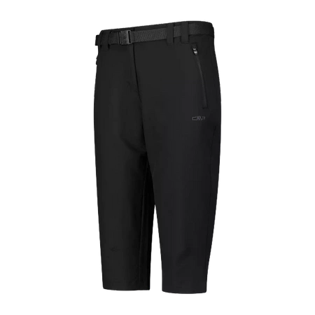 Wyprzedaż - Spodnie trekkingowe damskie CMP Woman Capri trzy czwarte czarne (3T51246/U901)
