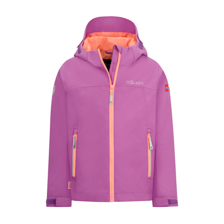 Kurtka przeciwdeszczowa dziecięca dla chłopca/dziewczynki Trollkids Kids Telemark Jacket mallow pink/papaya (390-242)