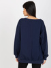 Granatowa gładka bluza bez kaptura oversize   (VI-BL-094.03P)