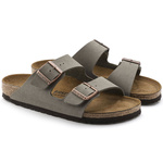 Klapki damskie/męskie szare Birkenstock Arizona Birko-Flor Nubuck Stone narrow wąskie (0151213)