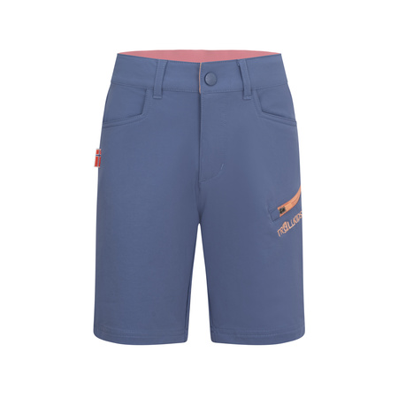 Szorty softshellowe dziecięce dla chłopca/dziewczynki Trollkids Kids Haugesund Shorts lotus blue/dahlia (330-185)