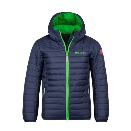 Kurtka ultralekka przejściowa dziecięca dla chłopca/dziewczynki Trollkids Kids Eikefjord Jacket navy/bright green (463-100)