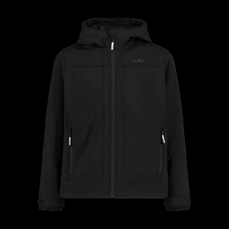 Wyprzedaż - Kurtka z kapturem dziecięca CMP Kid Jacket Fix Hood trekkingowa czarna (3A00094-U901)