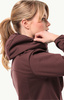 Wyprzedaż - Kurtka przejściowa z kapturem damska Jack Wolfskin Windhain Hoody W softshell czerwona (1307481_2866)