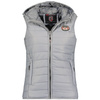 Wyprzedaż - Kamizelka damska z kapturem Geographical Norway Vatika Hood EO Lady 233 Gris Clair trekkingowa bezrękawnik (WW1198F/GNO-LIGHT GREY)
