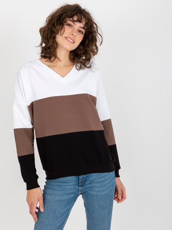 Biało-czarna bluza basic bez kaptura RUE PARIS  (RV-BL-8328.72)