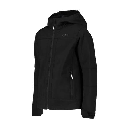 Wyprzedaż - Kurtka z kapturem dziecięca CMP Kid Jacket Fix Hood trekkingowa czarna (3A00094-U901)