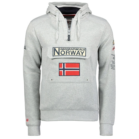 Geographical Norway Men's 3/4 GYMCLASS 007 Sweatshirt Grey (WR059H/GN B-Grey)